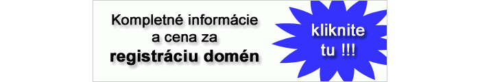 Kompletné informácie a cena za Registráciu domén